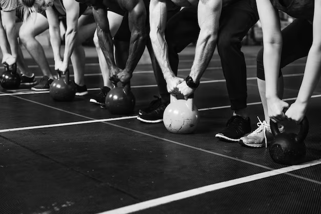 Crossfit group in the gym